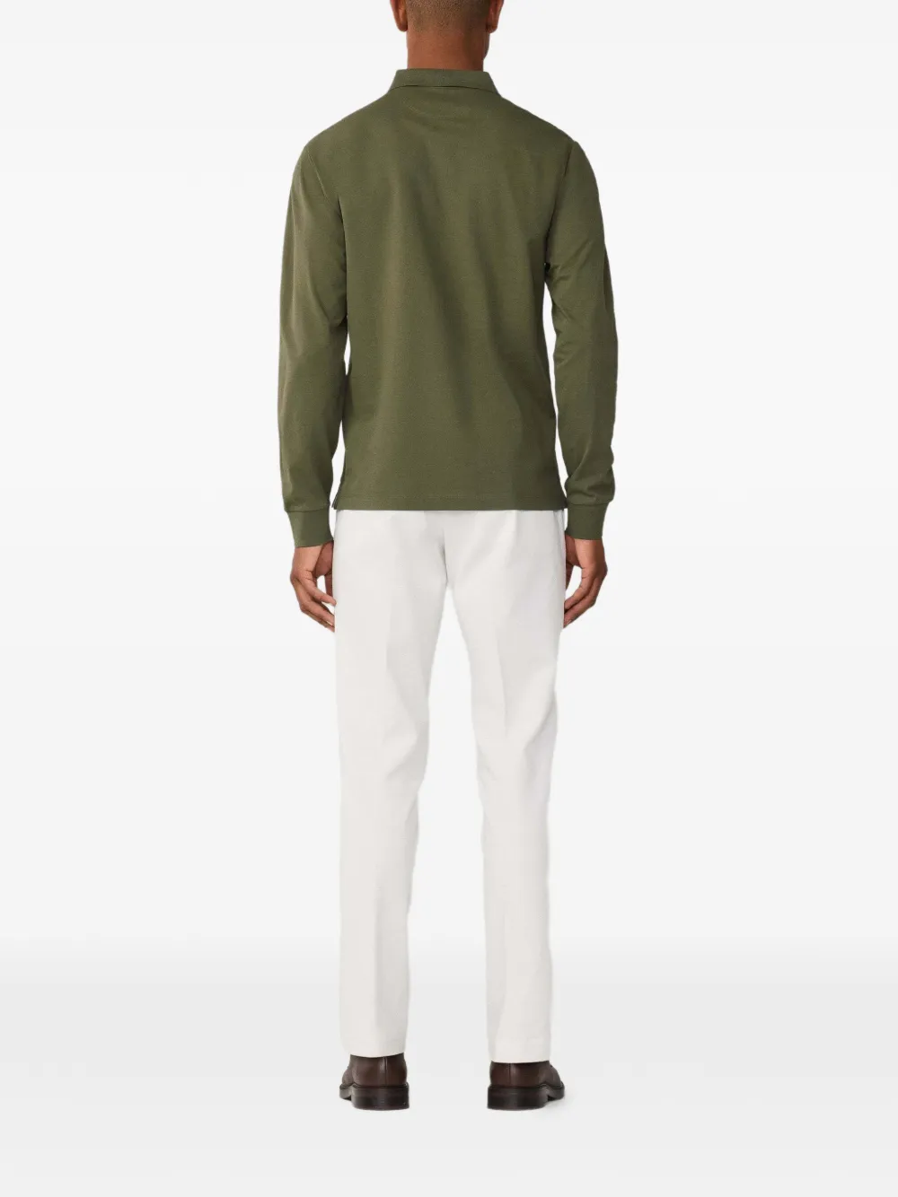 Hackett London Poloshirt met borduurwerk en lange mouwen Groen