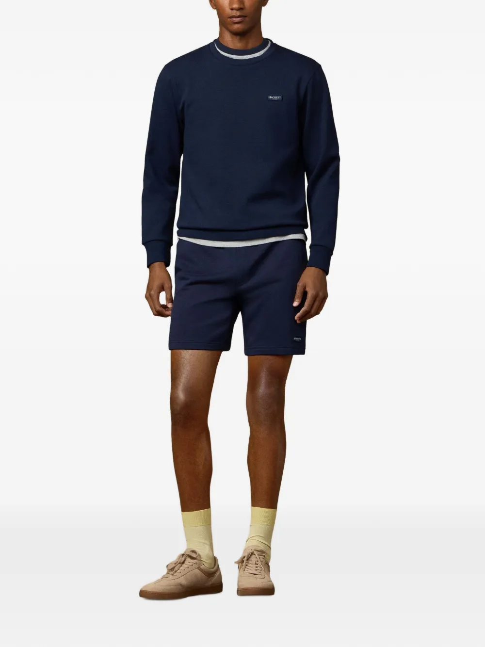 Hackett London Sweater met logopatch Blauw