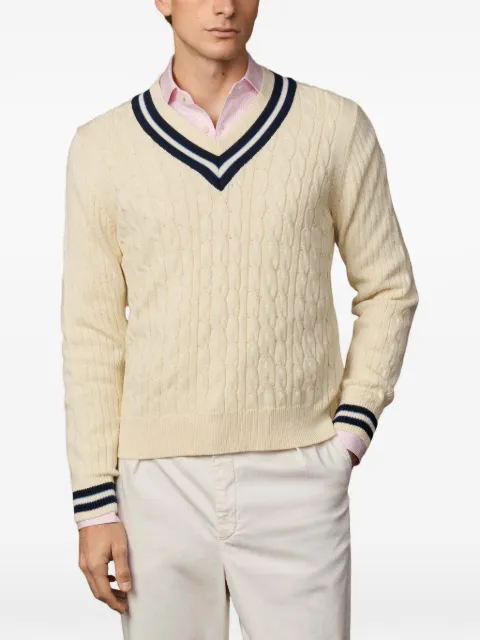 Hackett London cable-knit cricket sweater