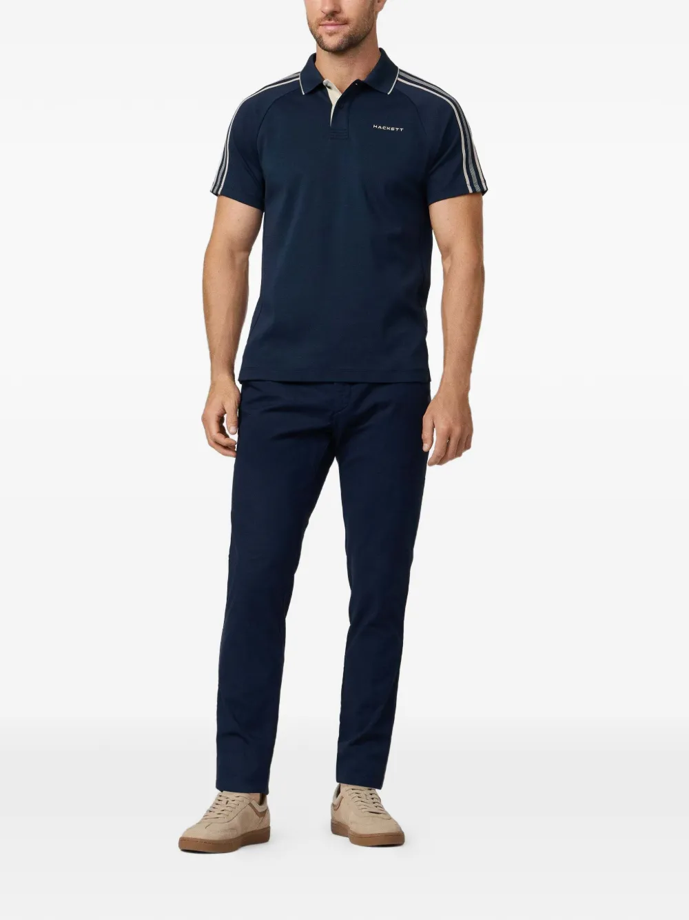Hackett London Poloshirt met geborduurd logo Blauw