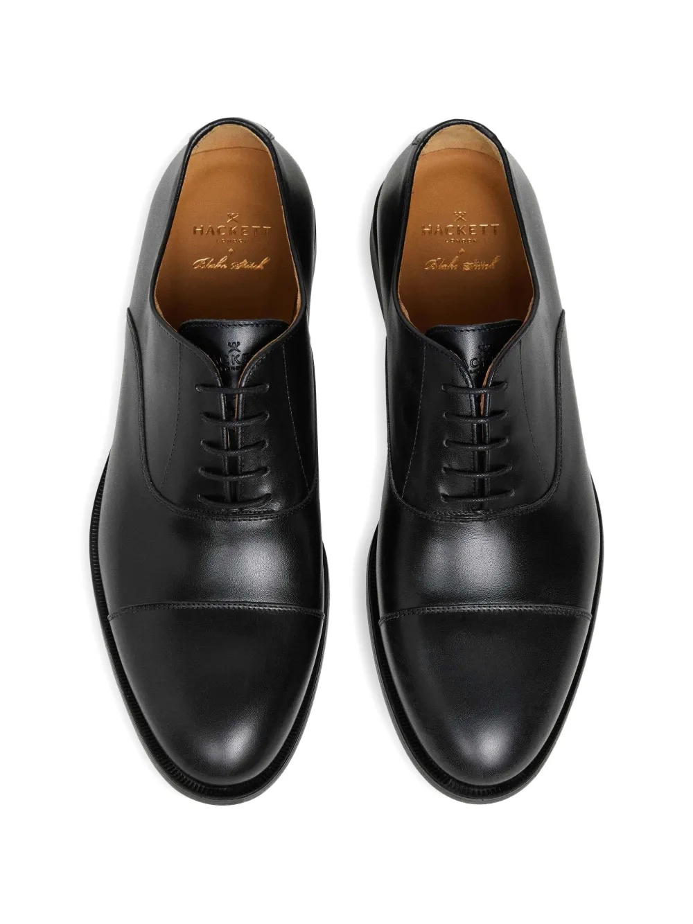 Hackett London Working leren Oxford schoenen Zwart