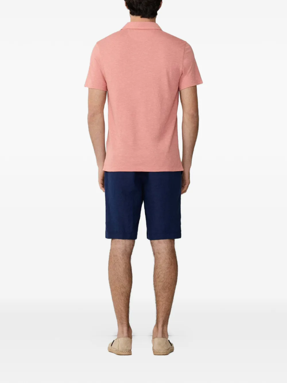 Hackett London Poloshirt van katoen-linnen met geborduurd logo Roze