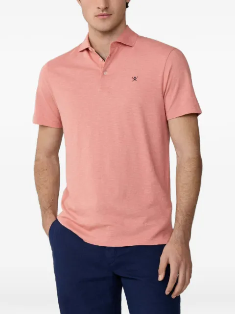 Hackett embroidered cotton-linen polo shirt
