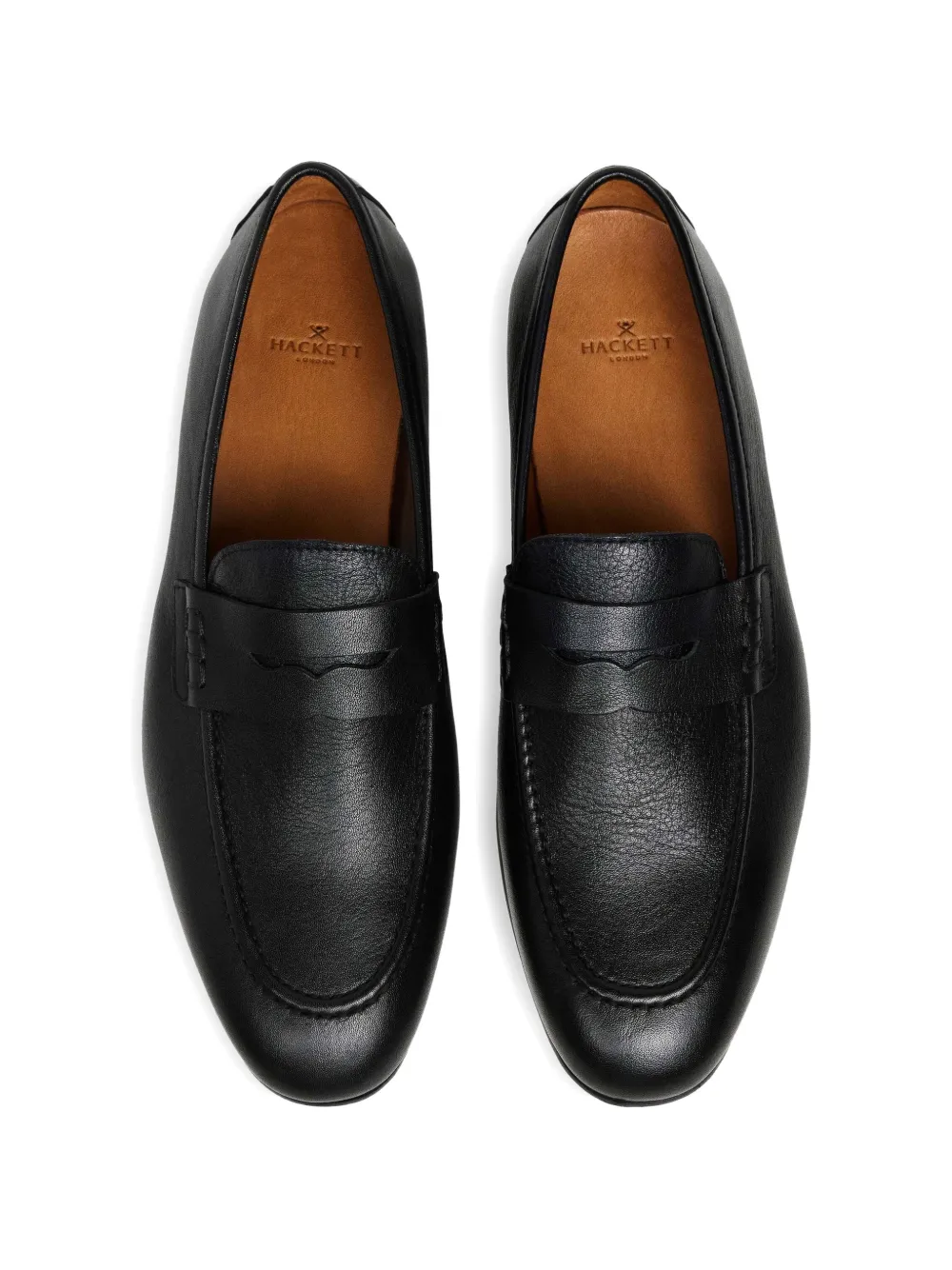 Hackett London Regal Saddle leren loafers Zwart