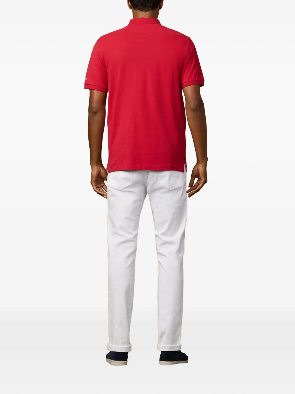Hackett London Poloshirt met gestreepte afwerking en geborduurd logo Rood