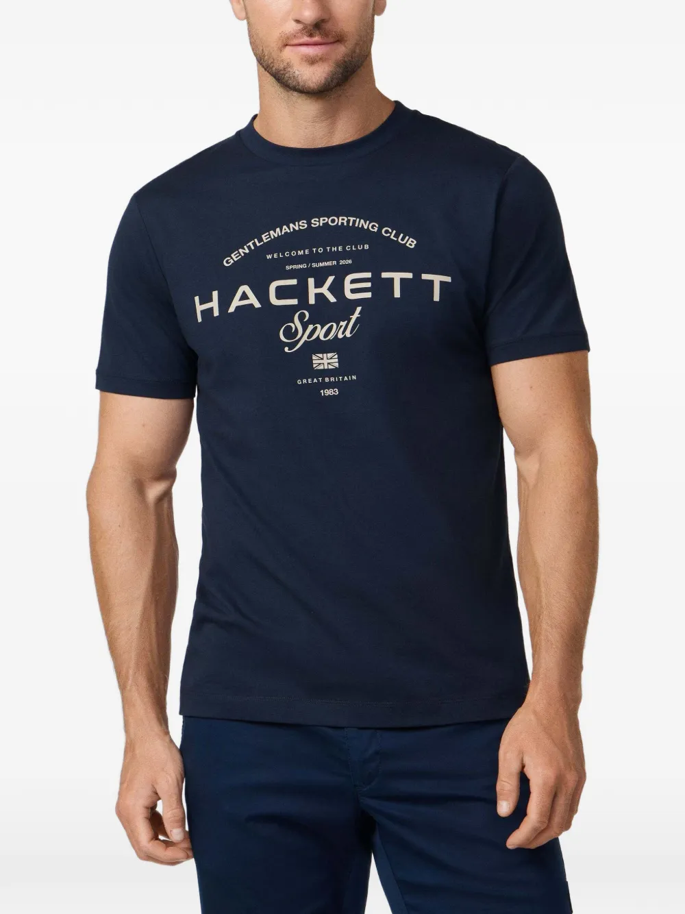 Hackett logo-print cotton T-shirt - Blu