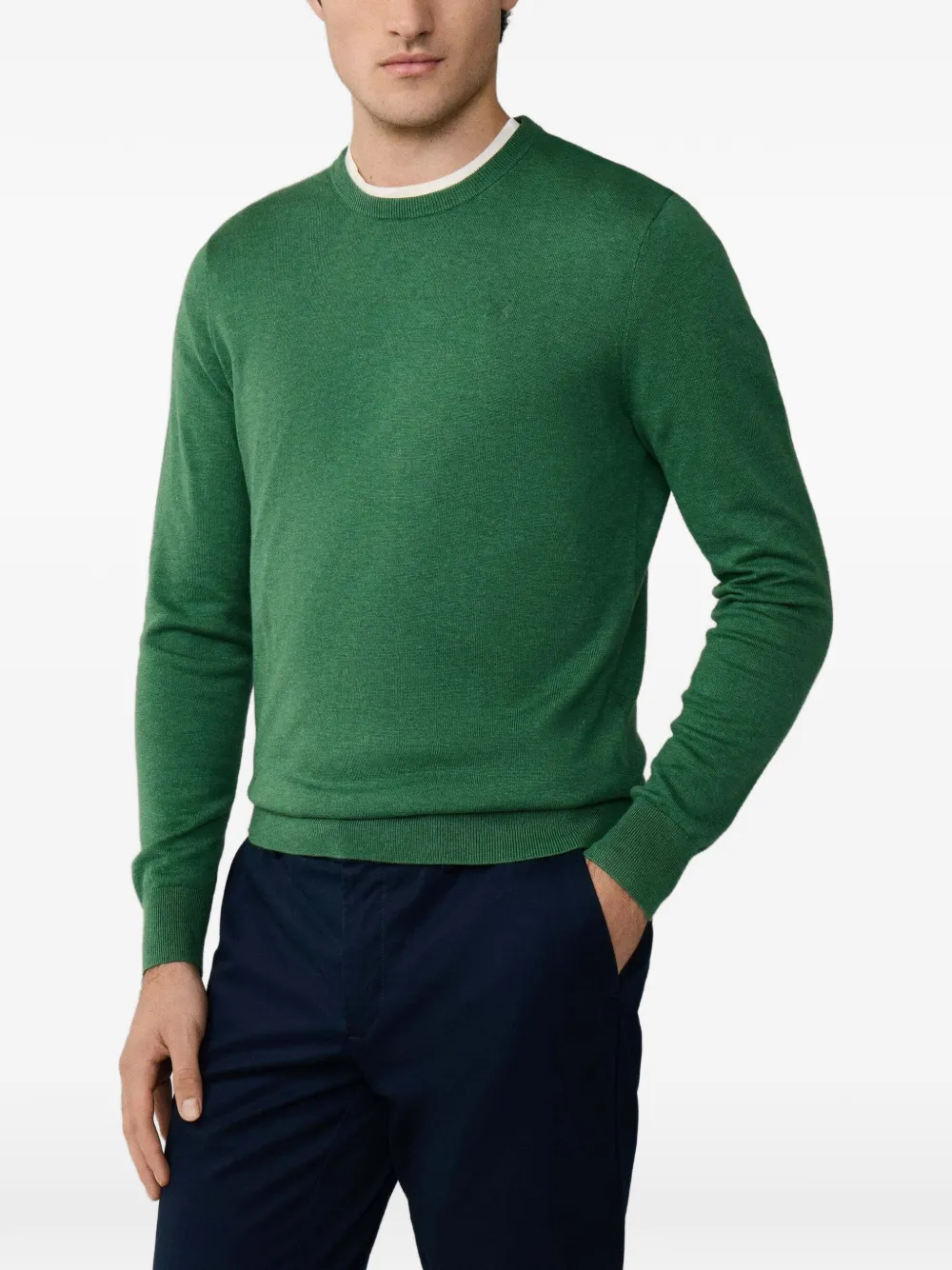 Hackett London 자수 크루 넥 스웨터 | 그린 | Image 1