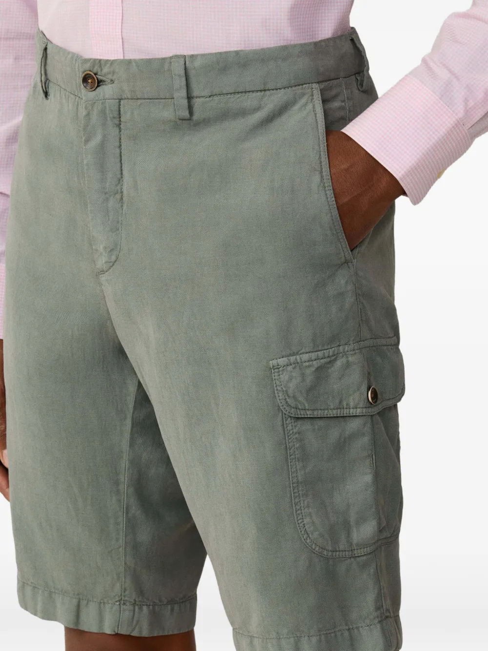 Hackett London Sanderson geverfde cargo shorts Groen