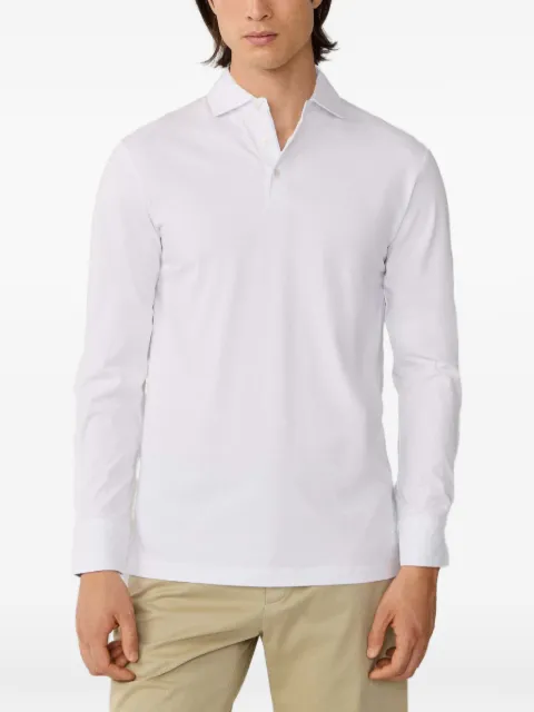 Hackett London jersey-knit long-sleeve polo shirt