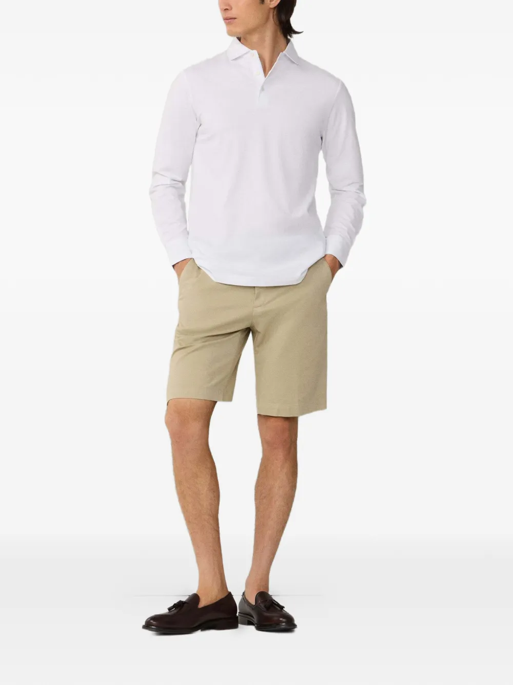 Hackett London Jersey poloshirt Wit