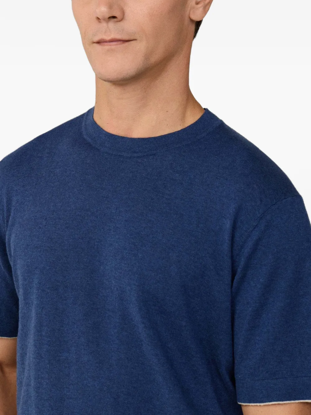Hackett London Gebreid T-shirt Blauw