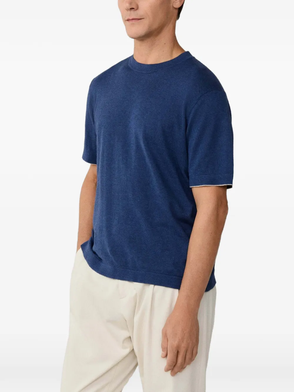 Hackett London Gebreid T-shirt Blauw