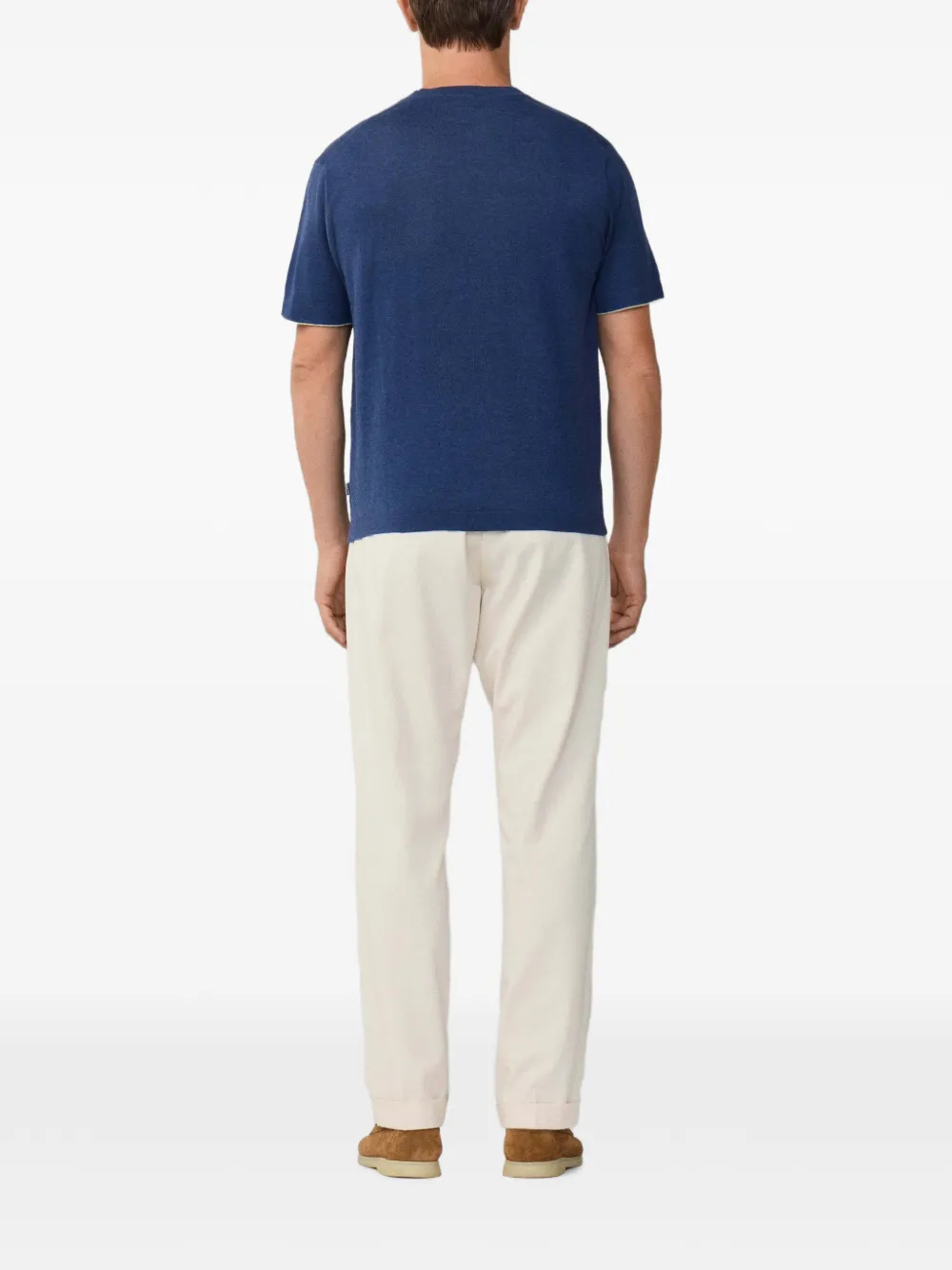 Hackett London Gebreid T-shirt Blauw