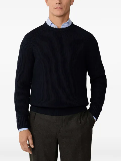 Hackett London suéter tejido de canalé con mangas raglán