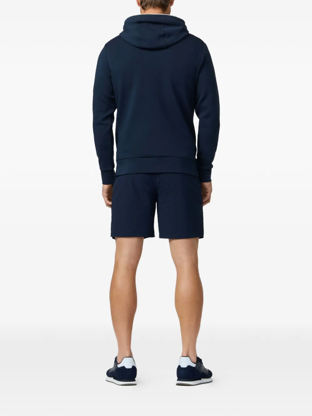 Hackett London logoprint Interlock hoodie Blauw