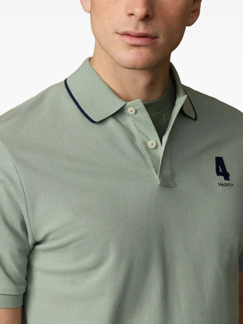 Hackett London Poloshirt met afwerking en logoprint Groen