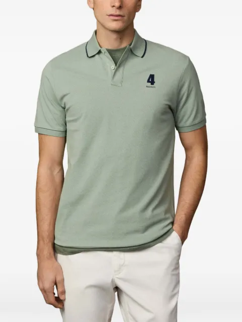 Hackett London tipped-trim logo-print polo shirt