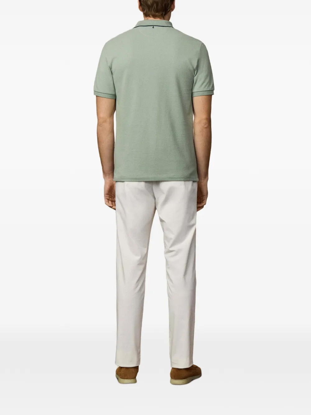 Hackett London Poloshirt met afwerking en logoprint Groen