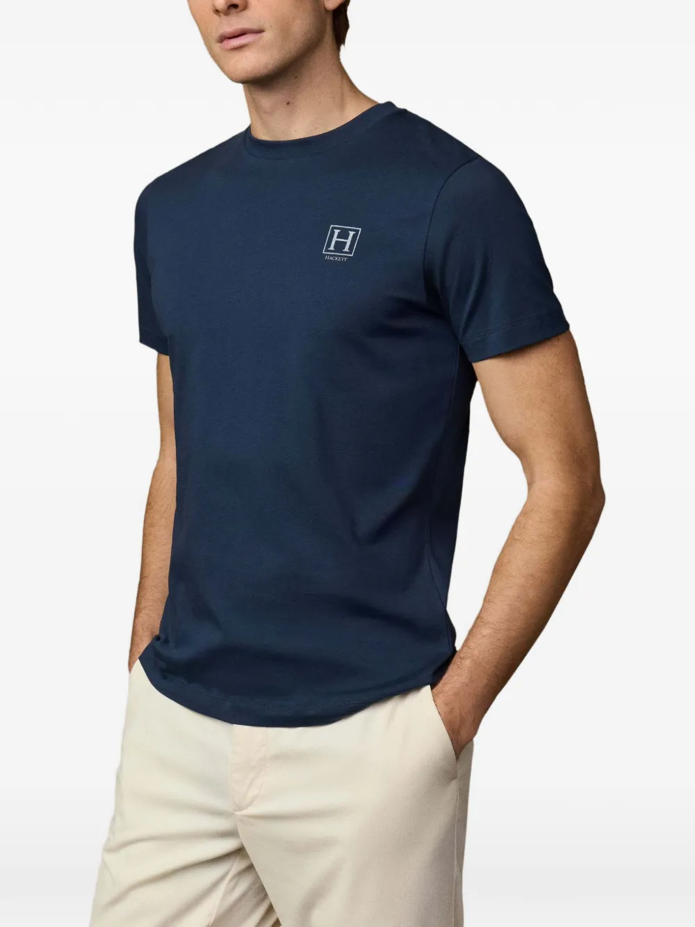 Hackett London T-shirt met logoprint Blauw