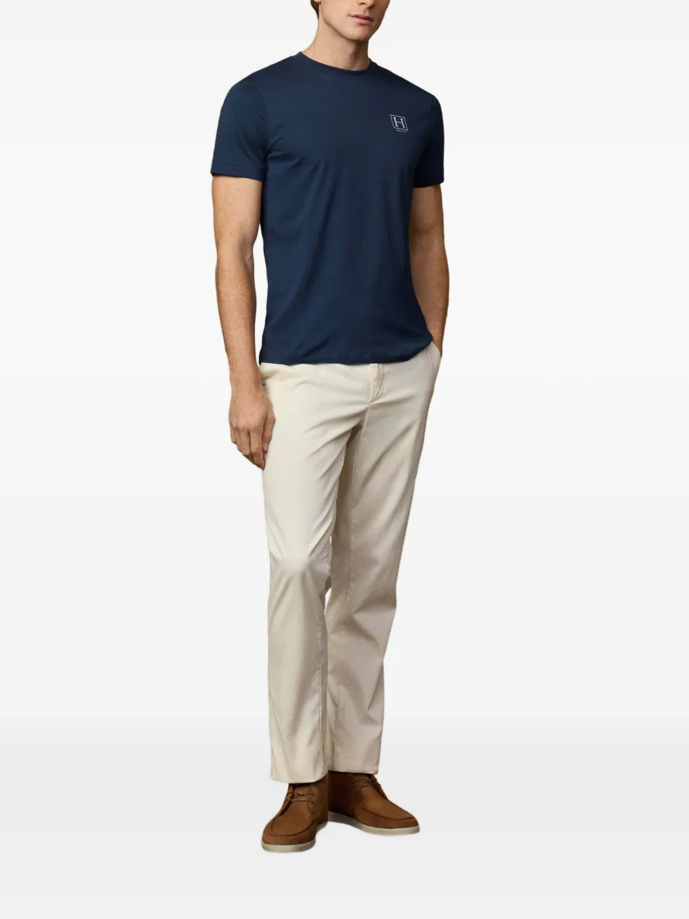Hackett London T-shirt met logoprint Blauw