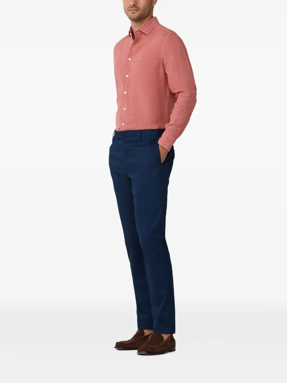 Hackett London Kensington slim-fit broek Blauw