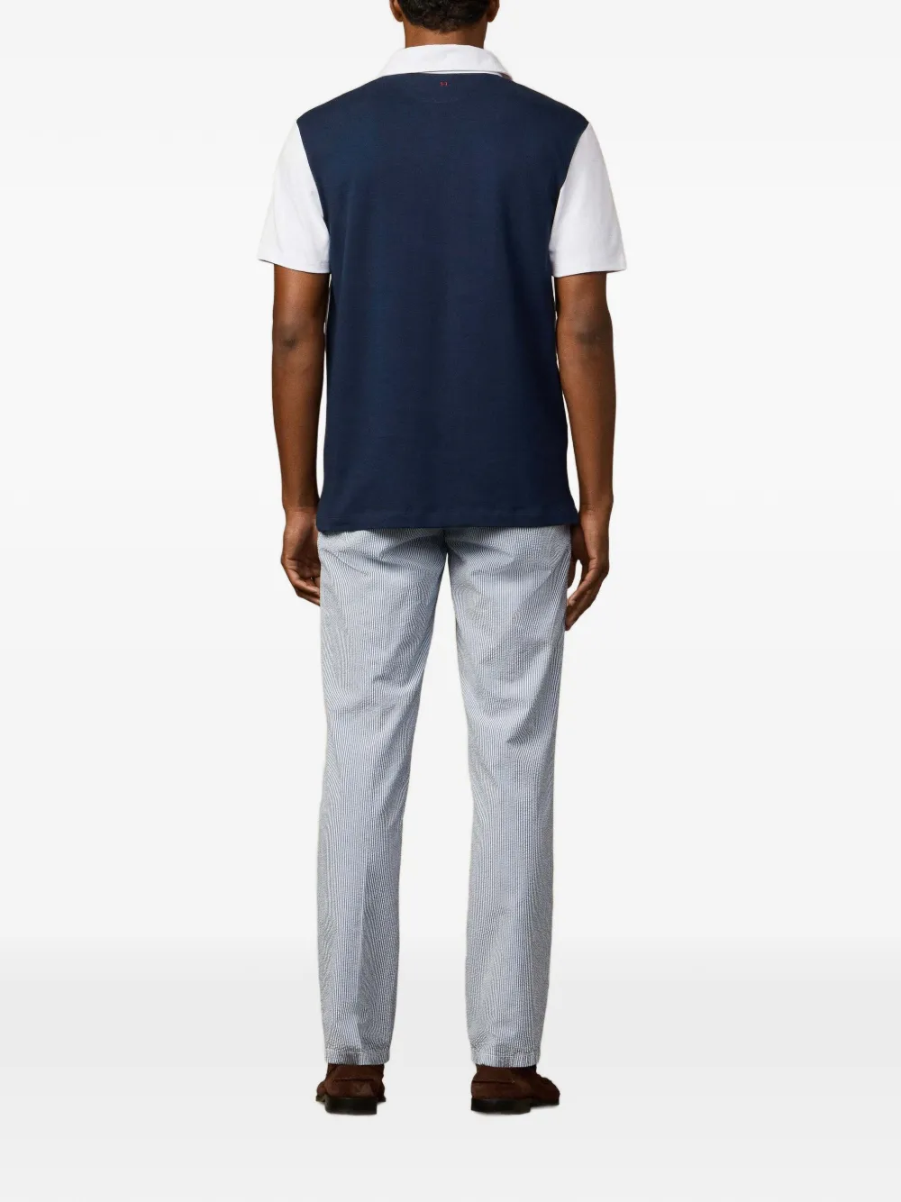 Hackett London Poloshirt met colourblocking Rood