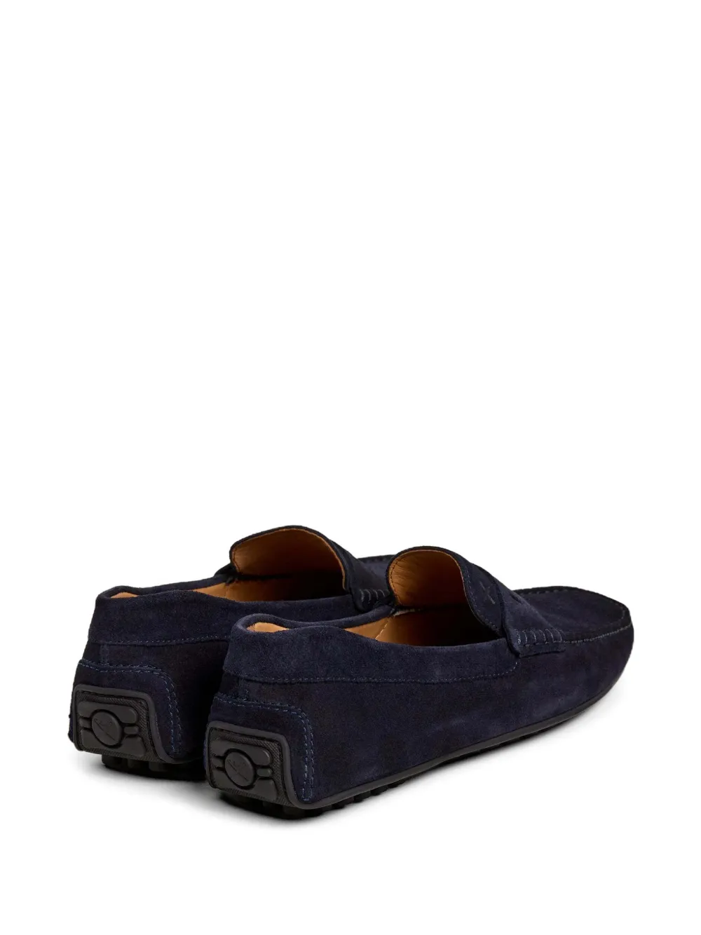 Hackett London Driver Saddle suède loafers Blauw