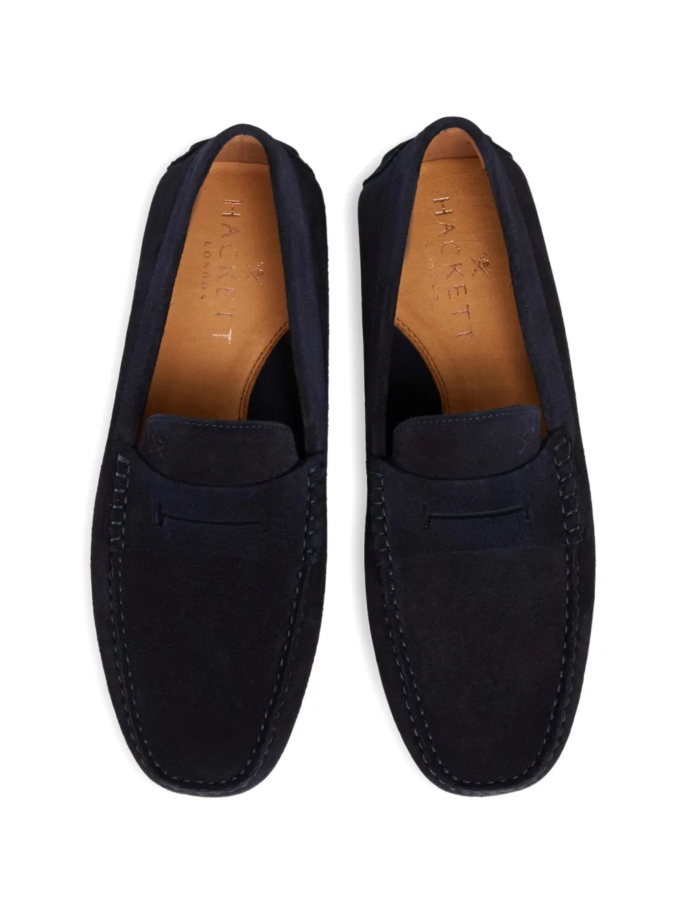 Hackett London Driver Saddle suède loafers Blauw