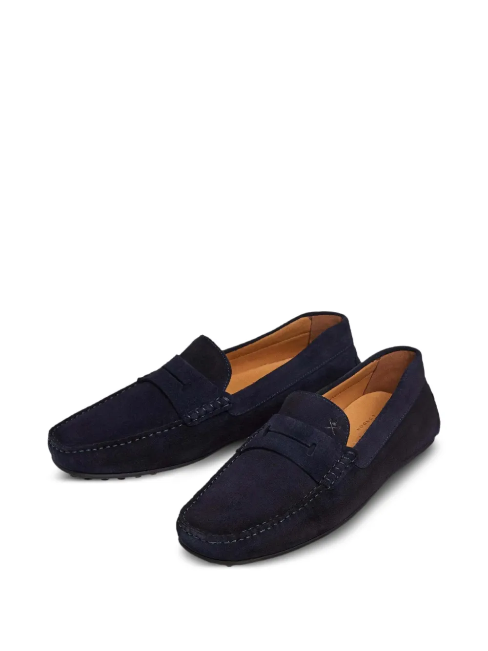 Hackett London Driver Saddle suède loafers Blauw