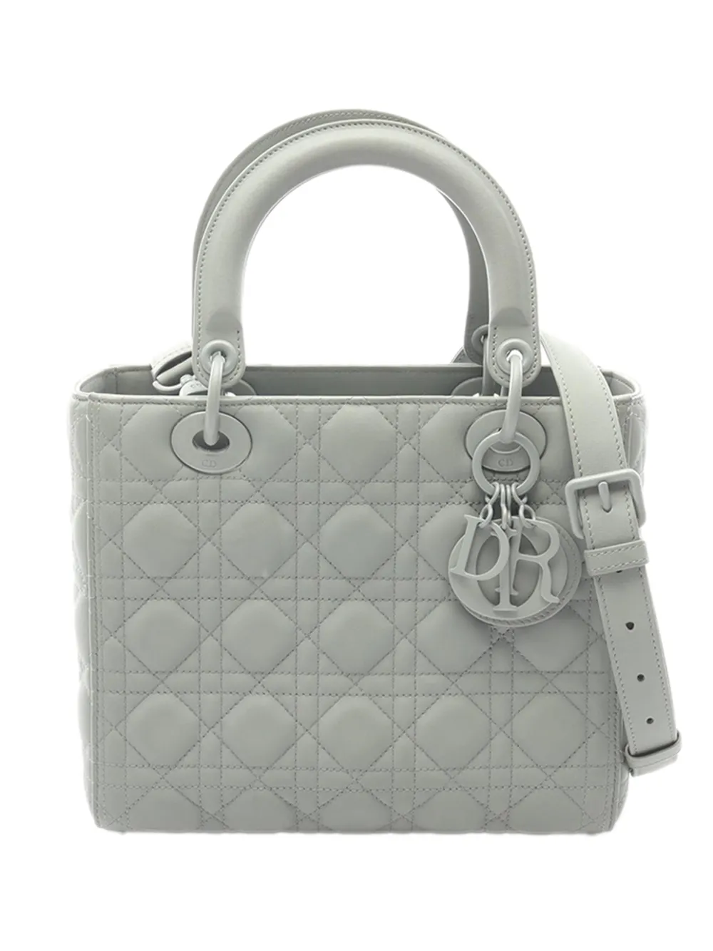 Christian Dior Pre-Owned 2021-2026 Medium Ultra Matte Calfskin Cannage Lady Dior satchel - Verde