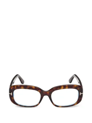 TOM FORD Eyewear tortoiseshell-effect magnetic-clip Glasses