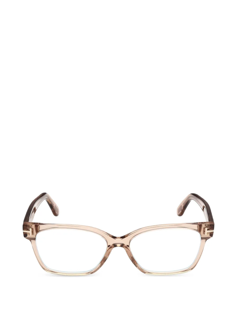 TOM FORD Eyewear T-logo rectangle-frame glasses - Rosa