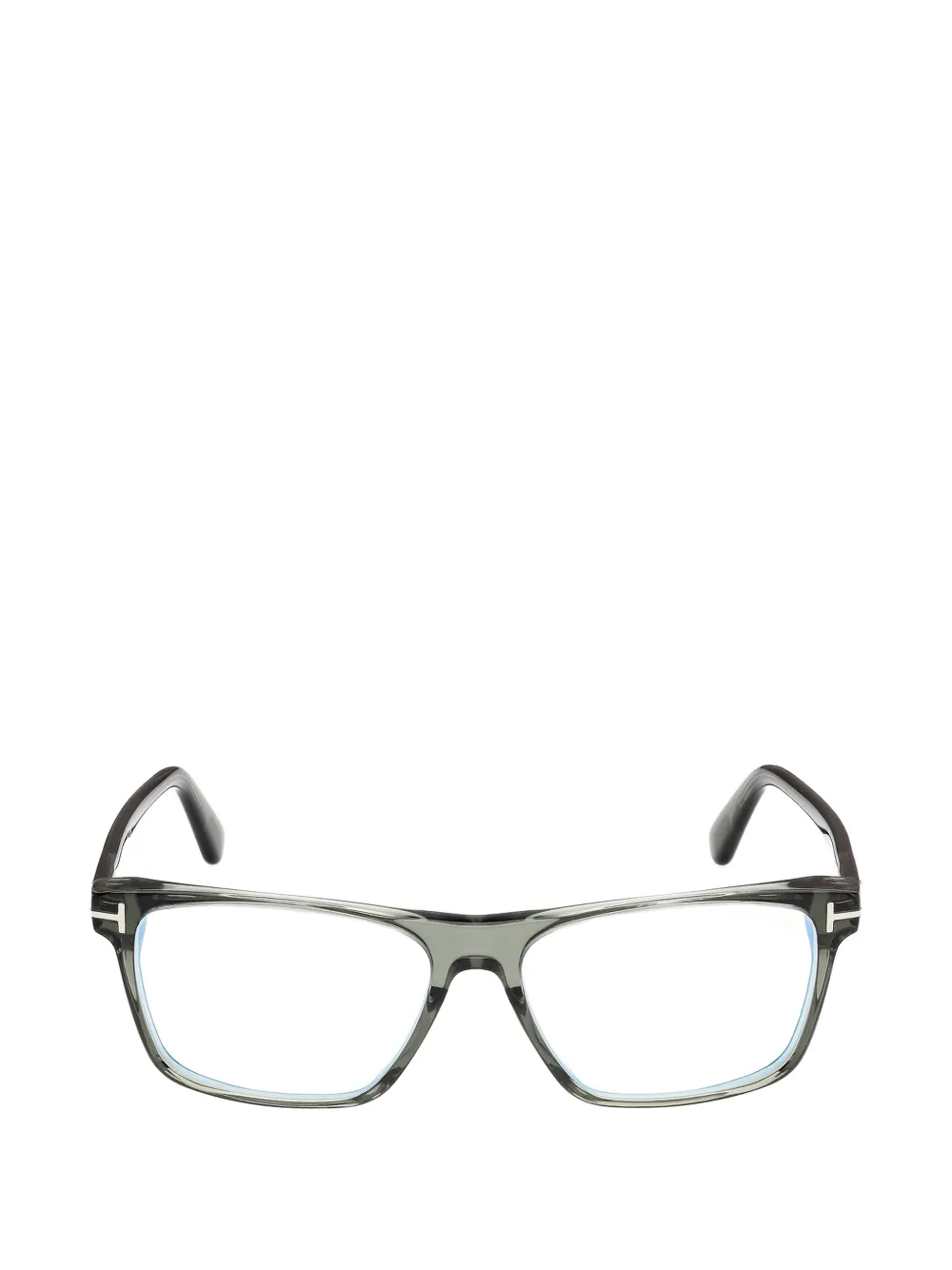 TOM FORD Eyewear T-logo rectangle-frame glasses - Grigio