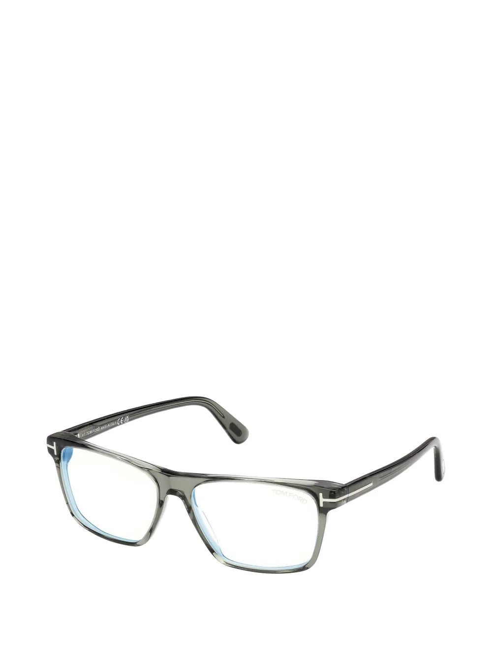TOM FORD Eyewear Bril met rechthoekig montuur en T-logo Grijs