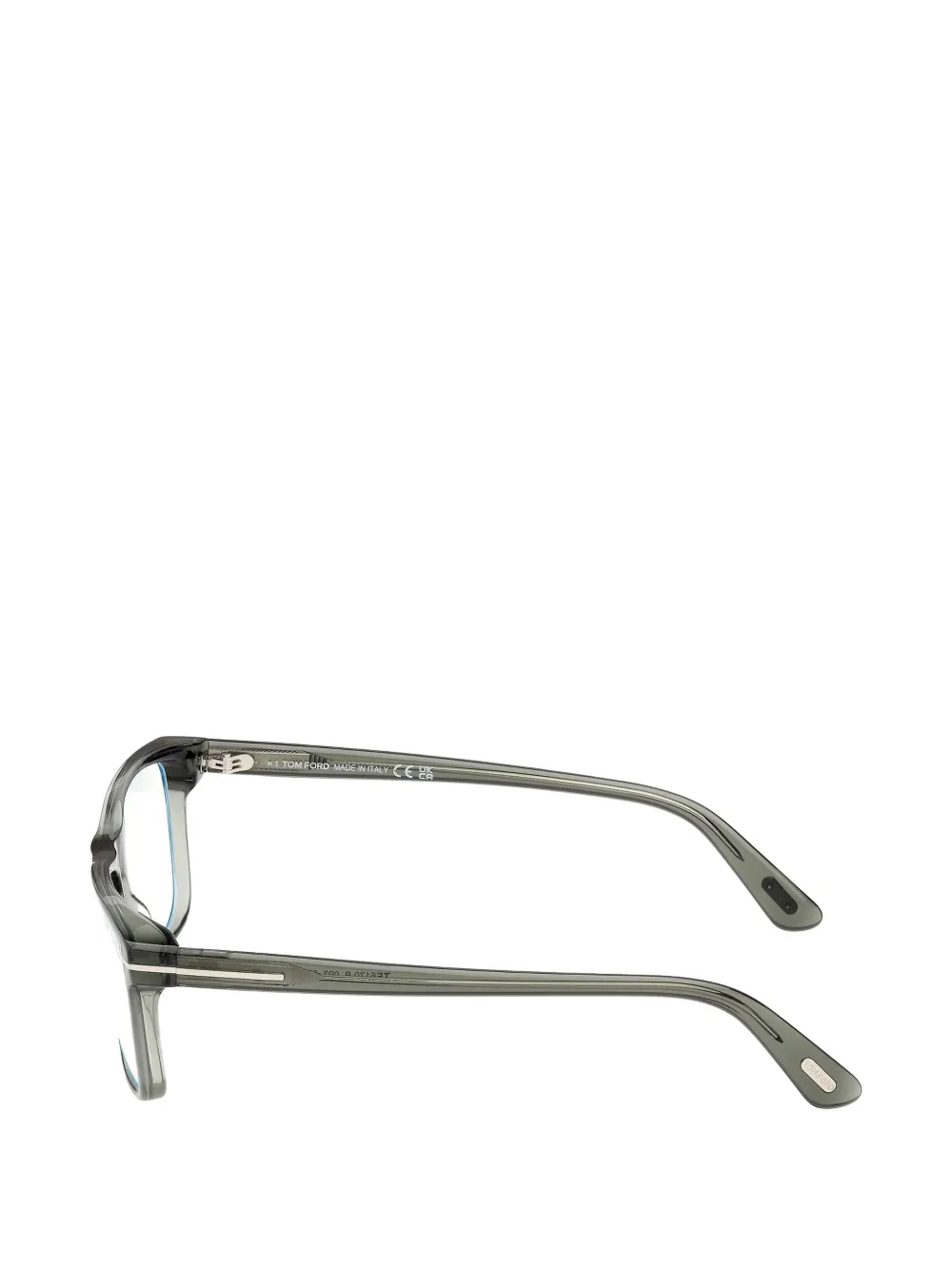 TOM FORD Eyewear Bril met rechthoekig montuur en T-logo Grijs