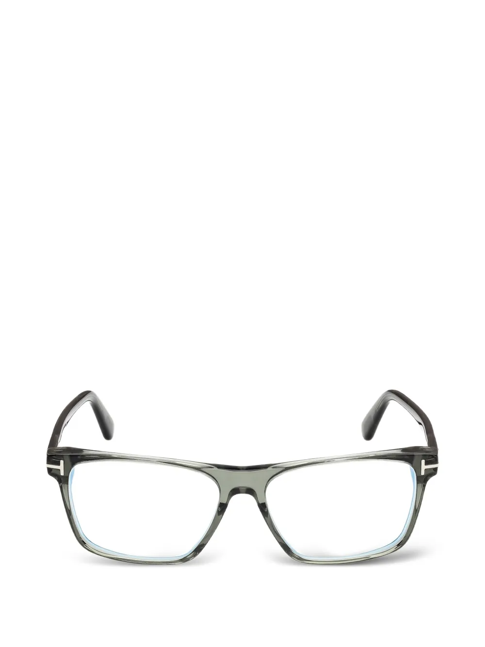 TOM FORD Eyewear T-logo rectangle-frame glasses - Grigio