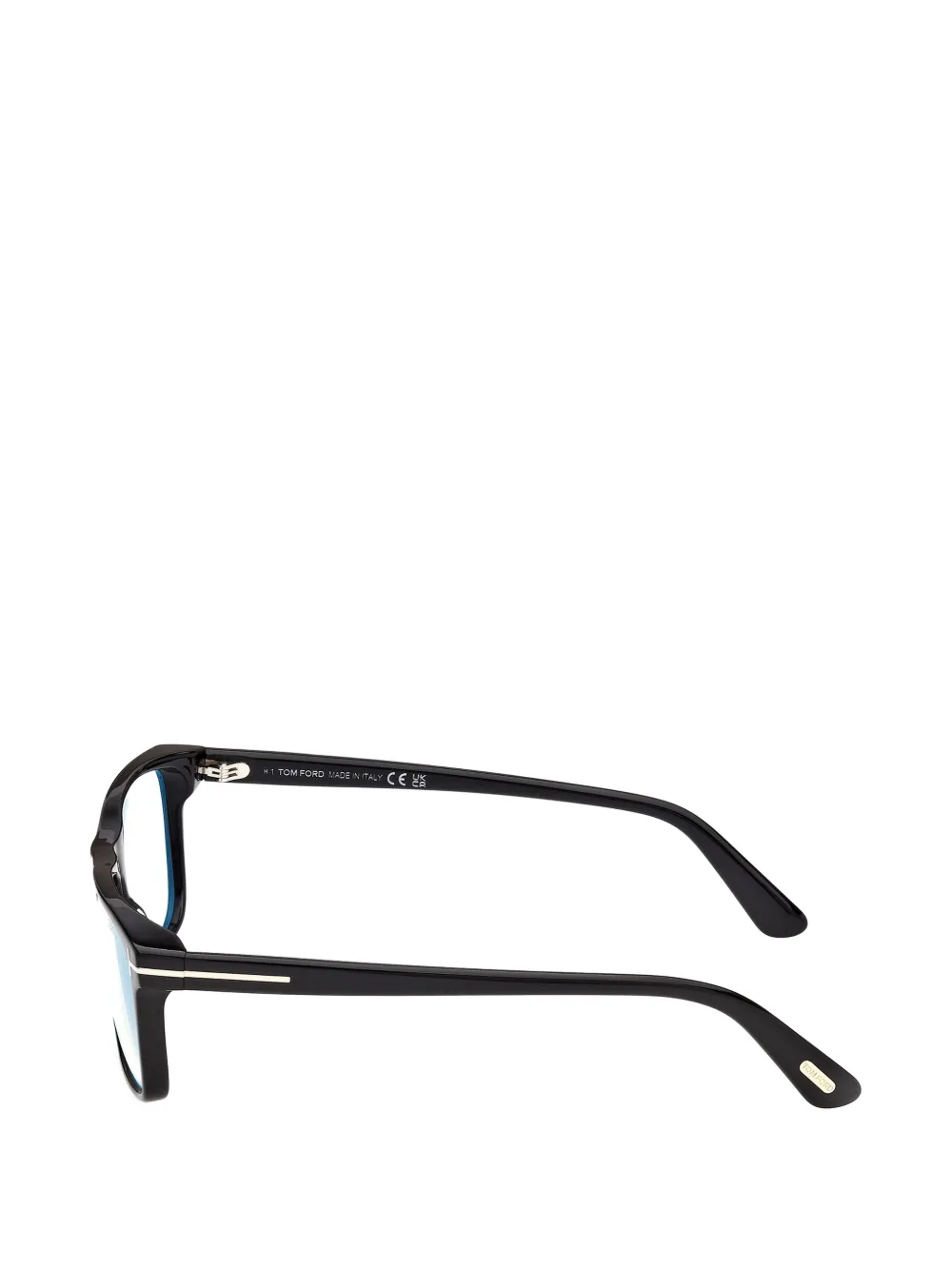 TOM FORD Eyewear Bril met rechthoekig montuur en T-logo Zwart