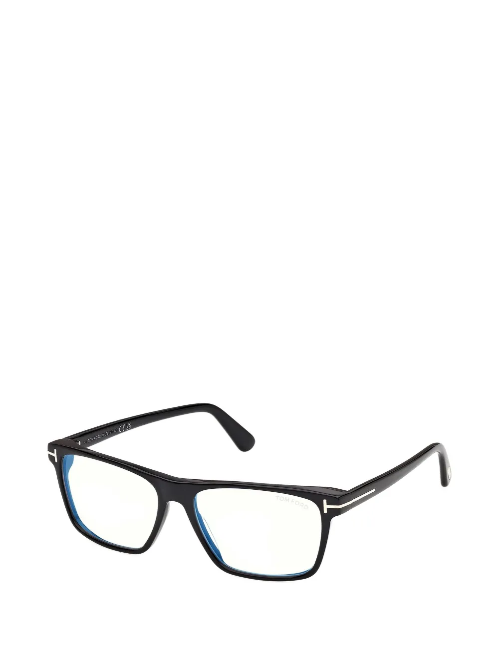 TOM FORD Eyewear Bril met rechthoekig montuur en T-logo Zwart