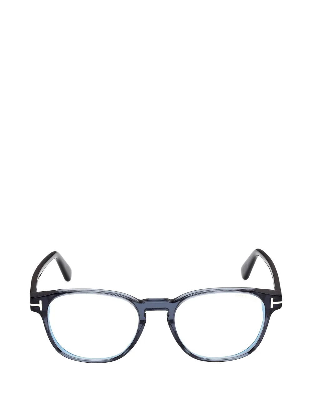TOM FORD Eyewear T-logo round-frame glasses - Blu