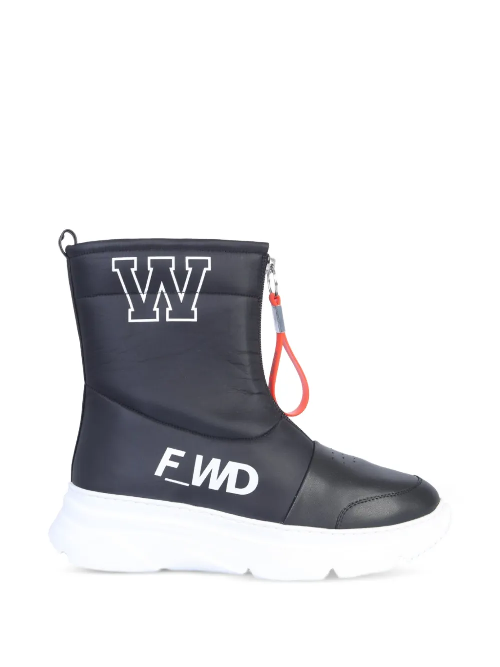 F_WD bottines à zip frontal et logo imprimé - Noir