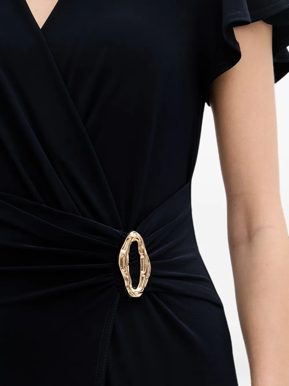 Joseph Ribkoff midi-jurk met gespdetail en wikkelstijl Blauw