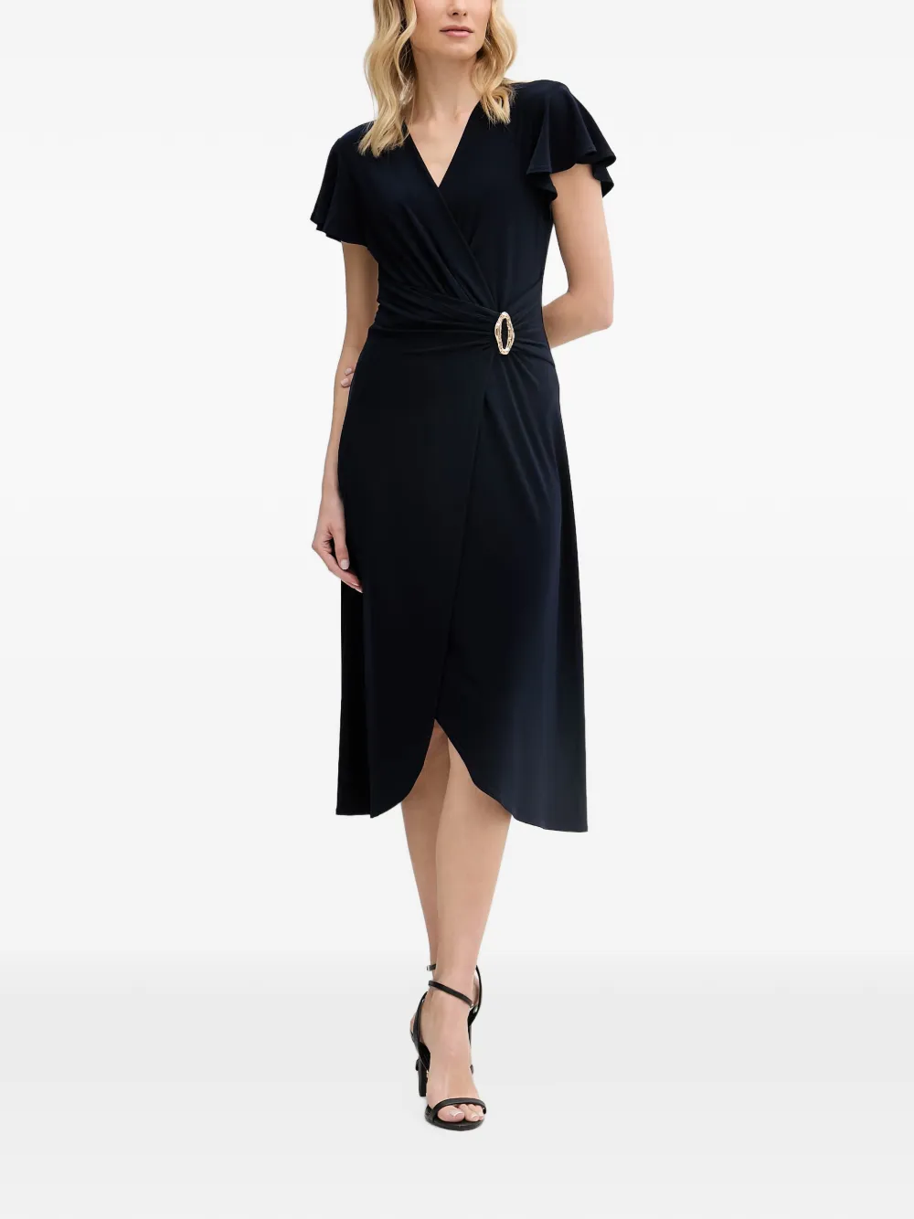 Joseph Ribkoff buckle-detail wrap-style midi dress
