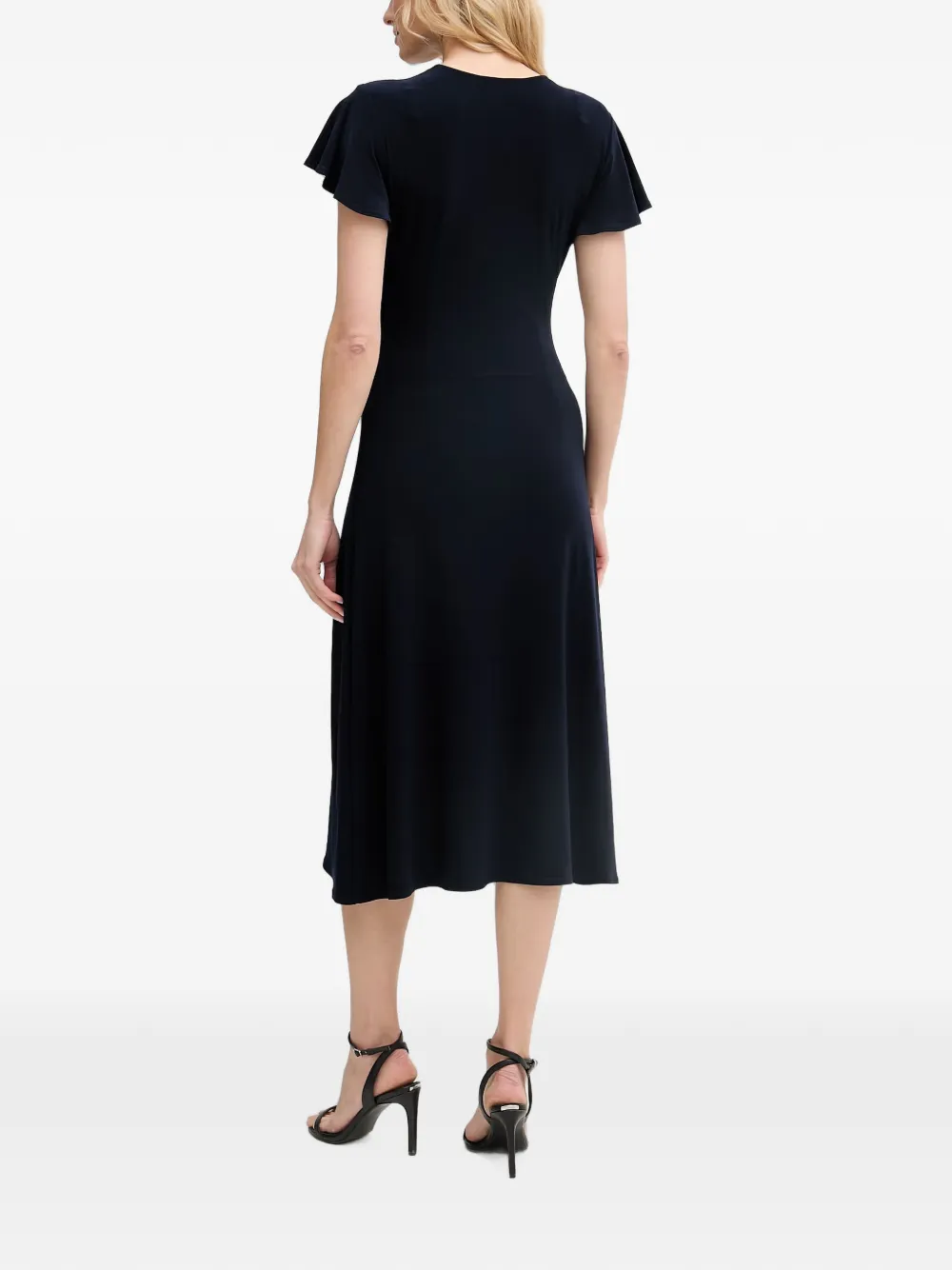 Joseph Ribkoff midi-jurk met gespdetail en wikkelstijl Blauw