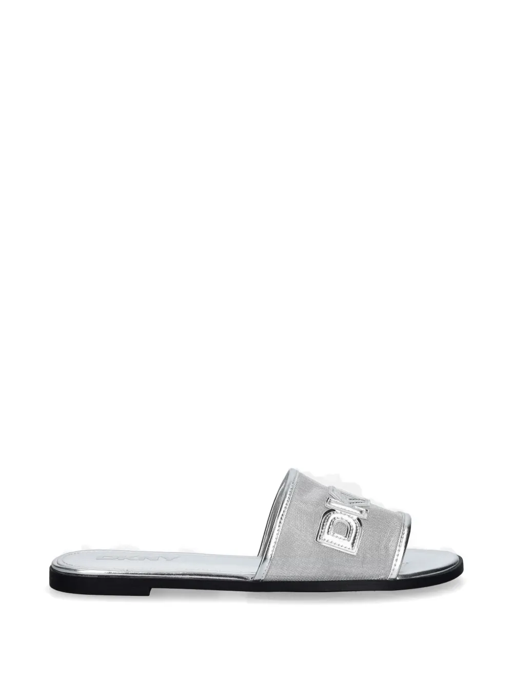 DKNY logo-patch mesh sandals Zilver