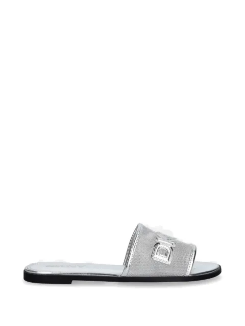 DKNY logo-patch mesh sandals