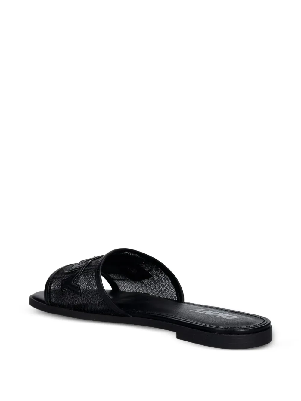 DKNY logo-patch mesh sandals Zwart