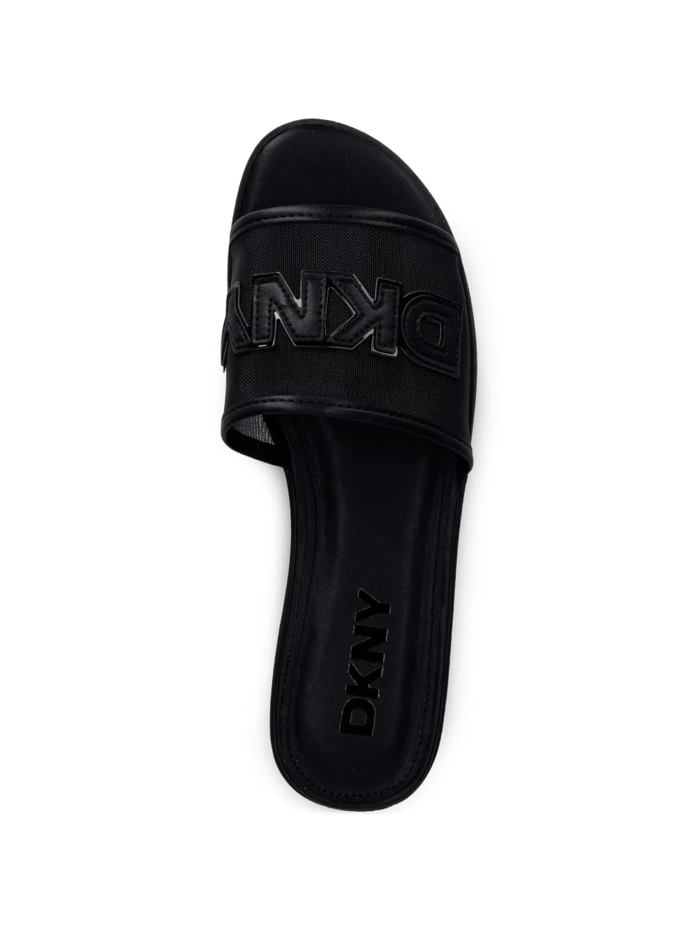 DKNY logo-patch mesh sandals Zwart