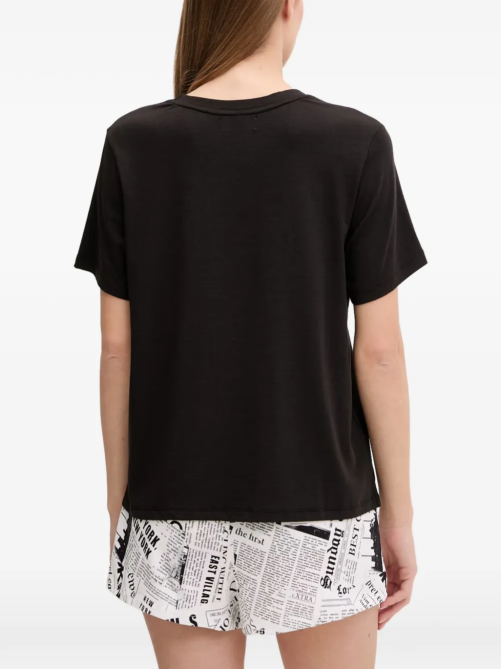DKNY Pyjama met logo-print en kranten-patroon Zwart