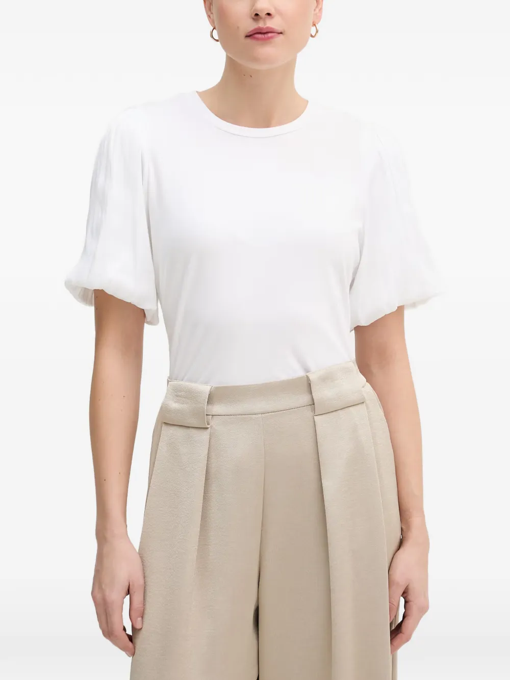 DKNY puff-sleeve T-shirt - Bianco