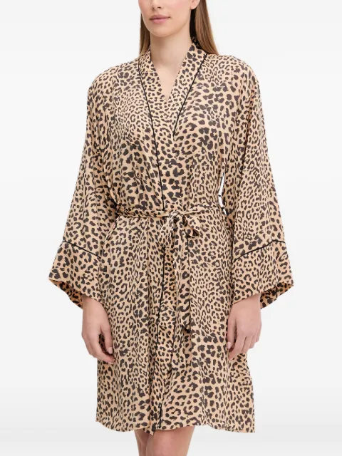DKNY leopard-print belted robe